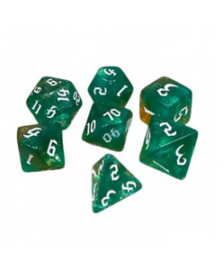 Набор кубиков - Double Glitter 7 Dice Set - Aqua-Gold g7dglitdc04 фото