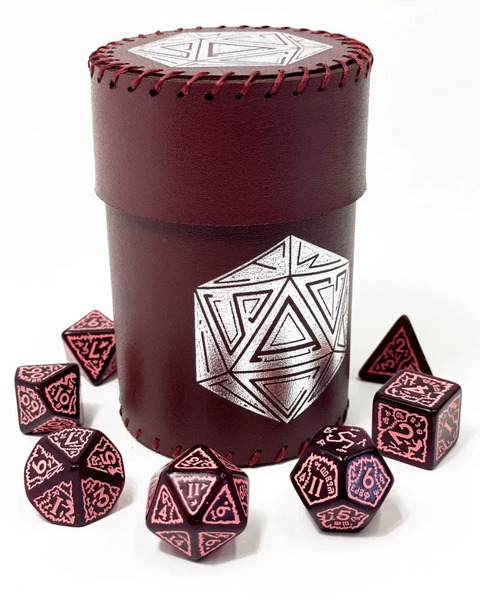 Стакан для кубиків D20 бургунді Dice Cup pi-dc006 фото