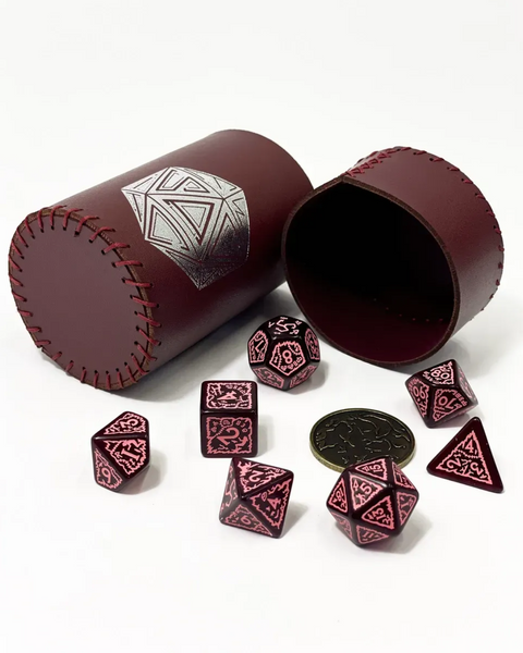 Стакан для кубиків D20 бургунді Dice Cup pi-dc006 фото