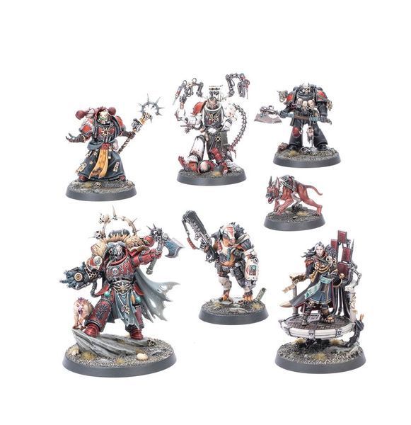 Набір мініатюр WARHAMMER 40000: CHAOS SPACE MARINES - HURON BLACKHEART AND THE MASTERS OF THE MAELSTROM 99120102225 фото