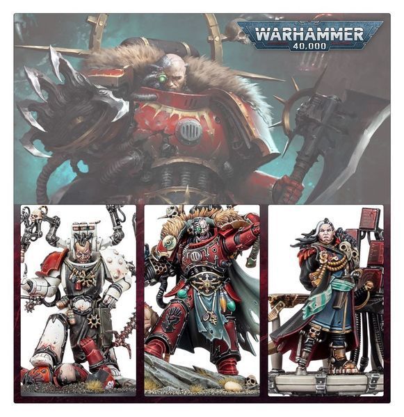 Набір мініатюр WARHAMMER 40000: CHAOS SPACE MARINES - HURON BLACKHEART AND THE MASTERS OF THE MAELSTROM 99120102225 фото