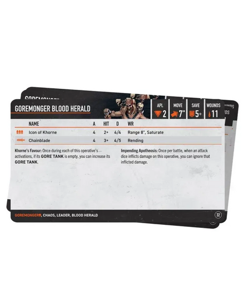 Карти KILL TEAM: GOREMONGERS DATACARDS (ENG) 60050102018 фото