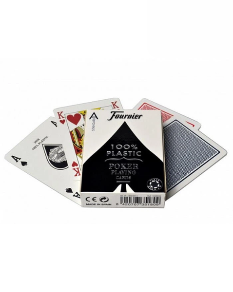 Карты игральные Fournier 2500 100% Plastic Standard Index (red, blue) 10016249 фото
