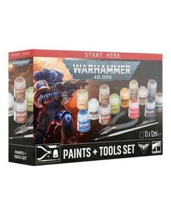 Набор фарб WARHAMMER 40000: PAINTS + TOOLS SIM+TRA CHN POL/SCAND 57170199002 фото