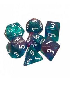 Набор кубиков - Double Glitter 7 Dice Set - Aqua-Purple g7dglitdc02 фото